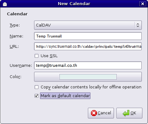 CalDav details