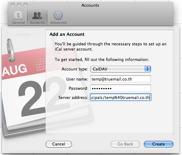 Account details
