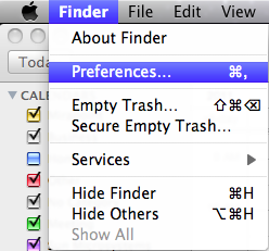 iCal dropdown menu