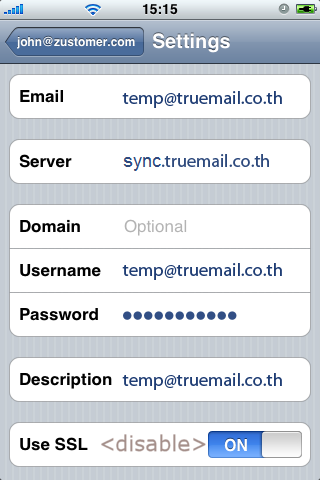 Save settings