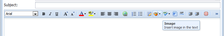 Light blue cross icon to insert the image as a inline image